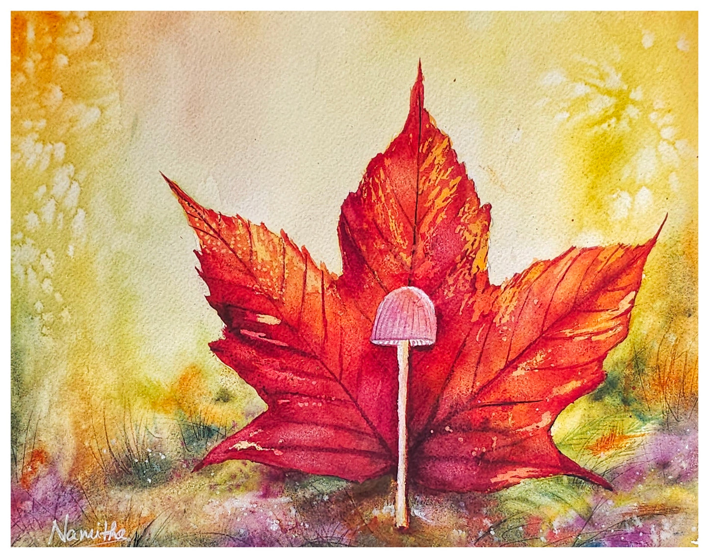 Autumn Whimsy Original watercolor painting
