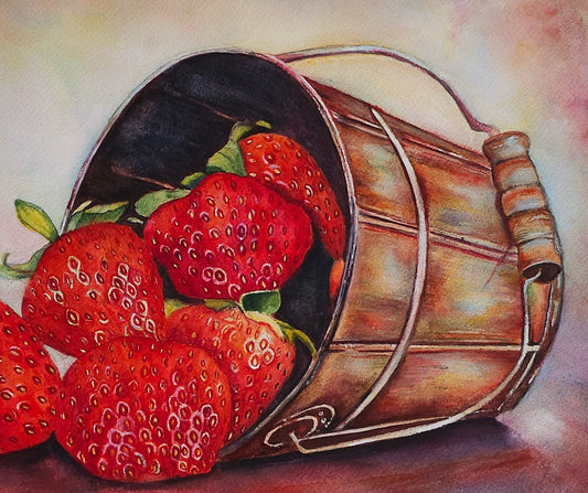 Rustic Berry Bliss – Original Watercolor Painting