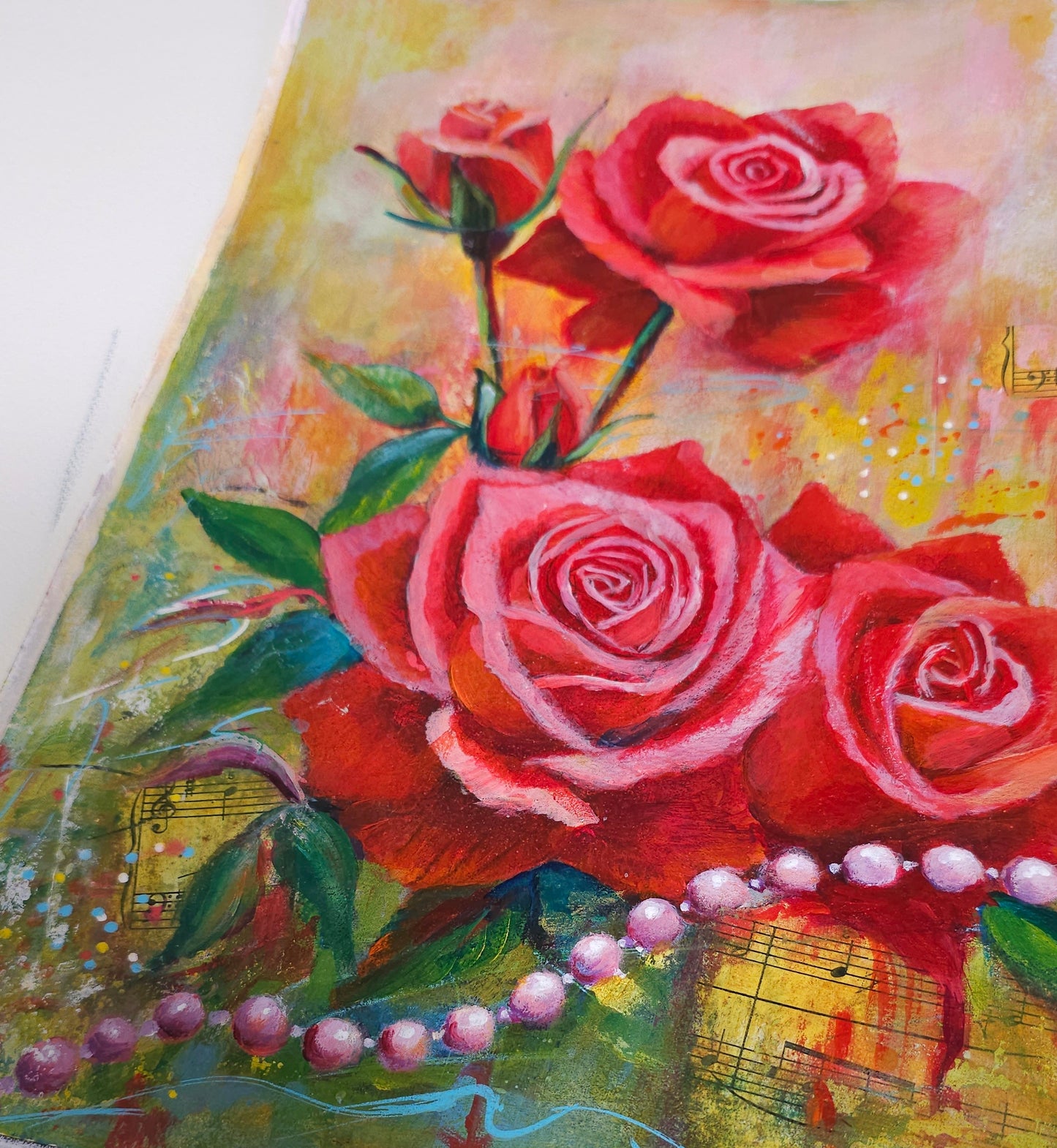 Melody of Roses Original mixed media painting
