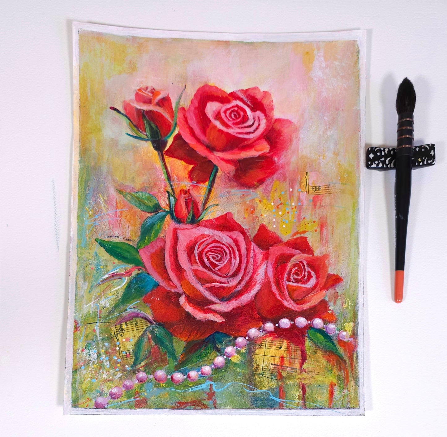 Melody of Roses Original mixed media painting