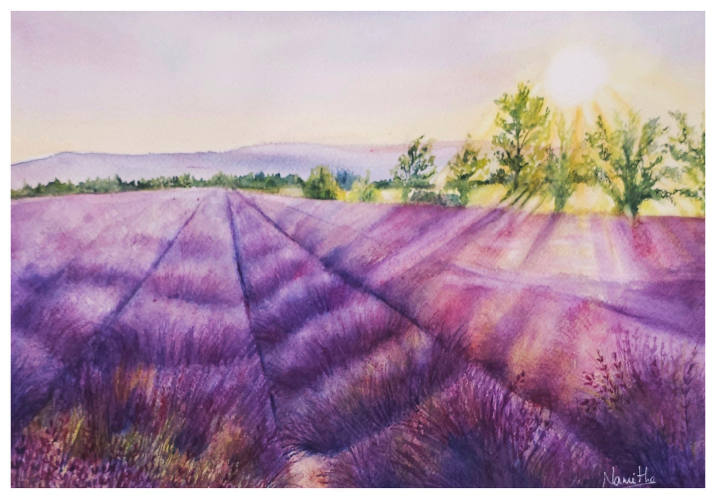 Lavender Serenity original watercolor painting