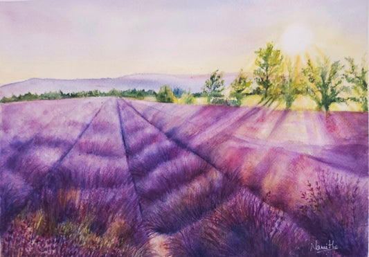 Lavender Serenity original watercolor painting