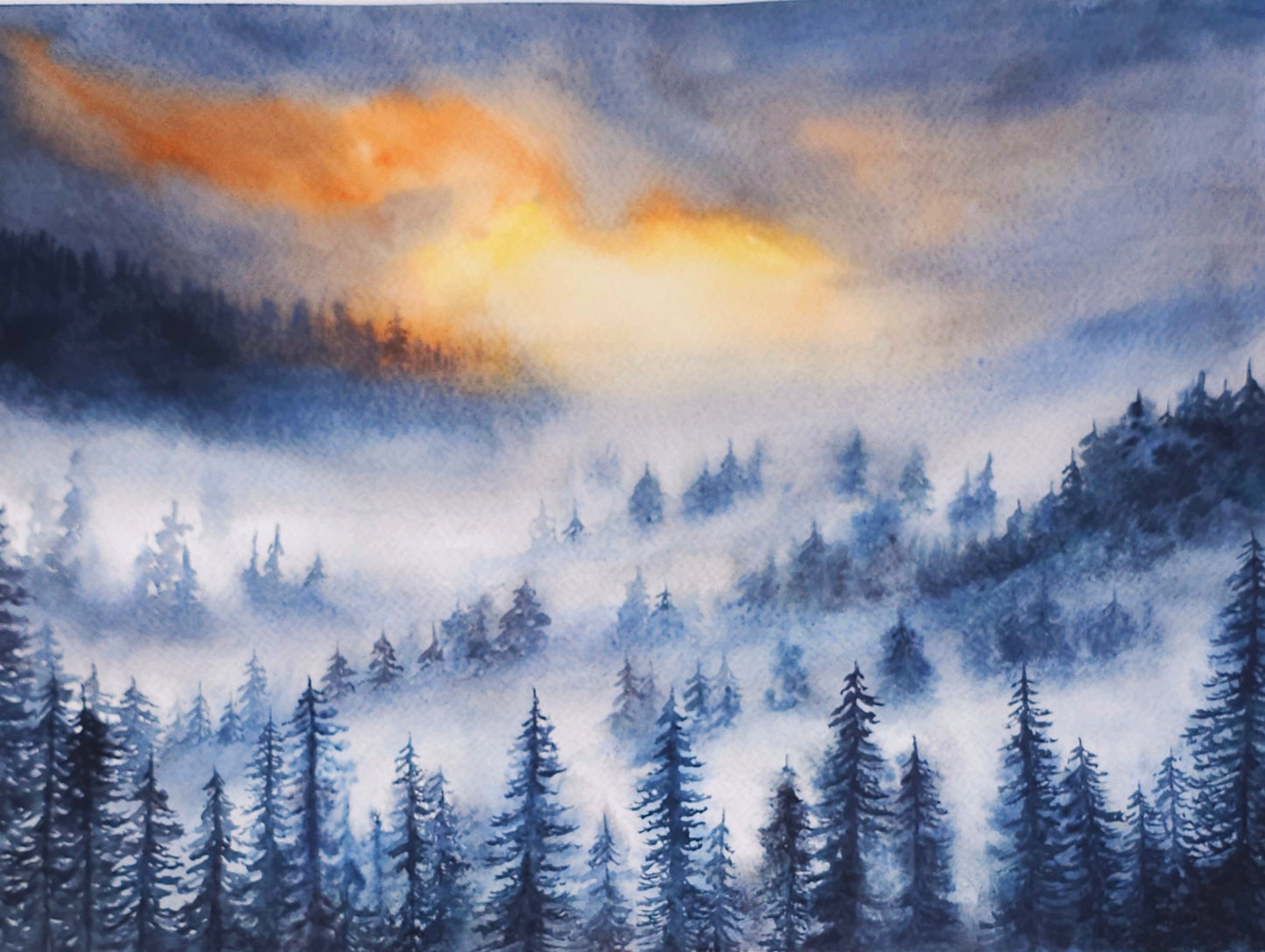 Whispering Pines - original watercolor painting