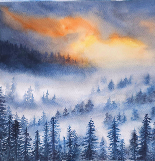 Whispering Pines - original watercolor painting