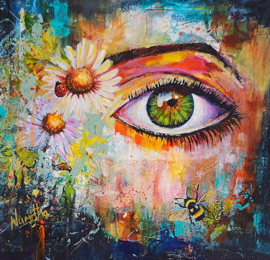 Vision of Nature handmade  mixed media painting