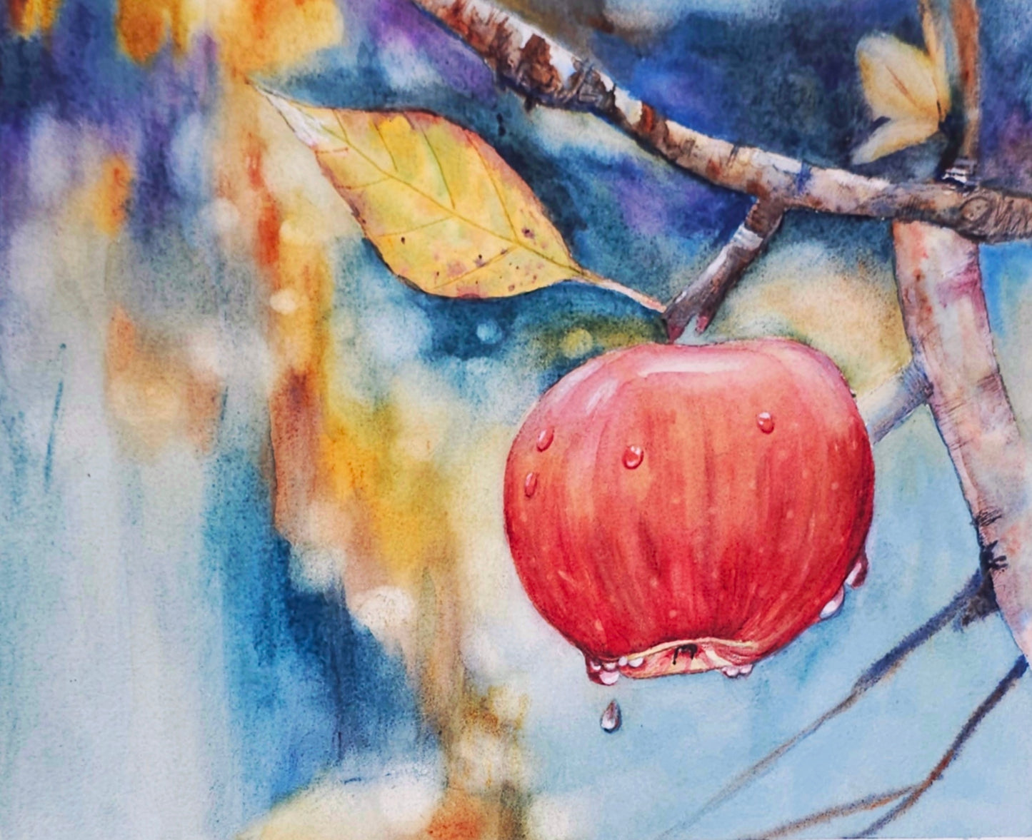 Autumn’s Jewel original watercolor painting