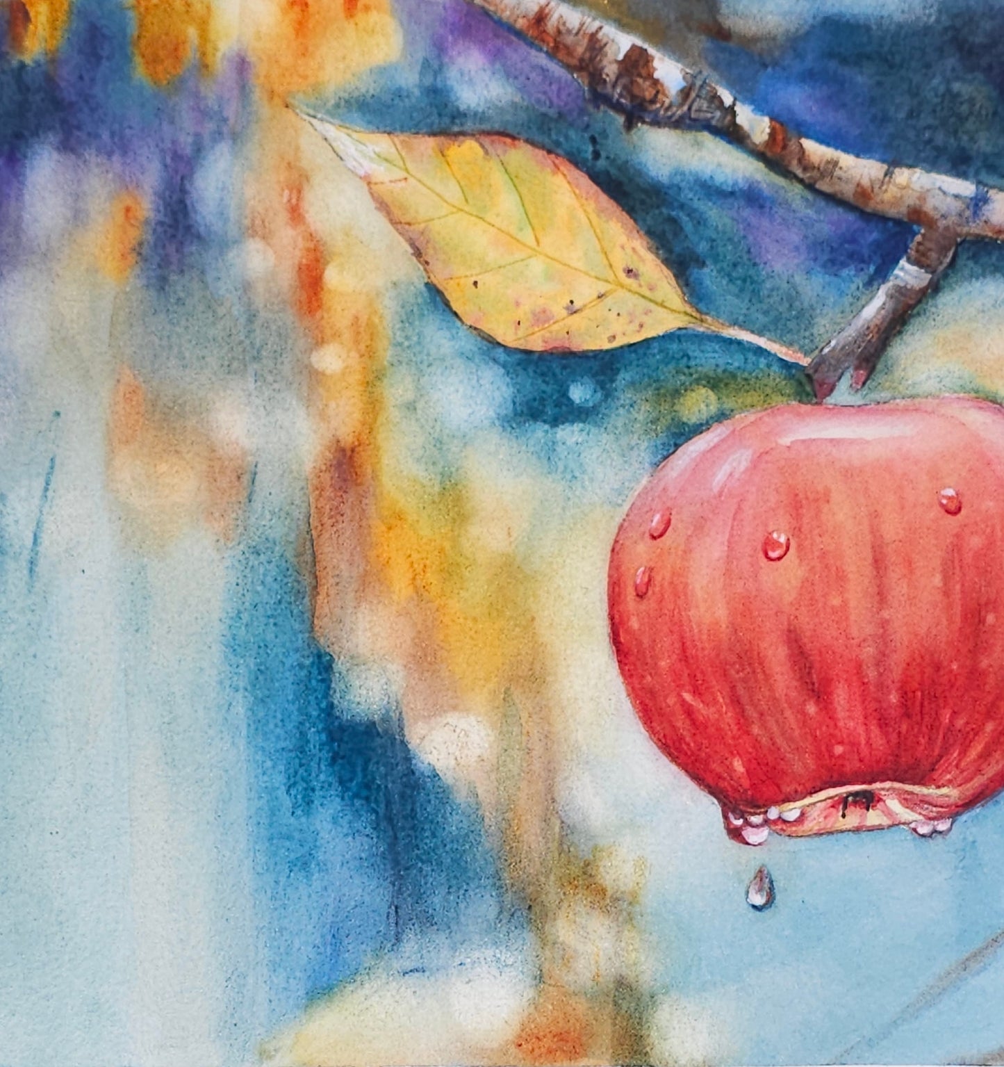Autumn’s Jewel original watercolor painting