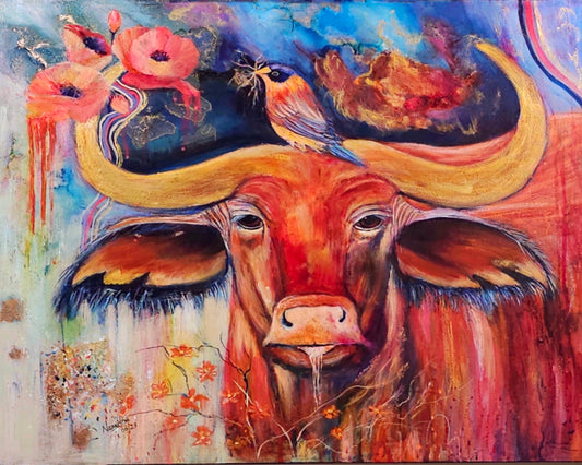 Strength & Serenity- original mixed media painting