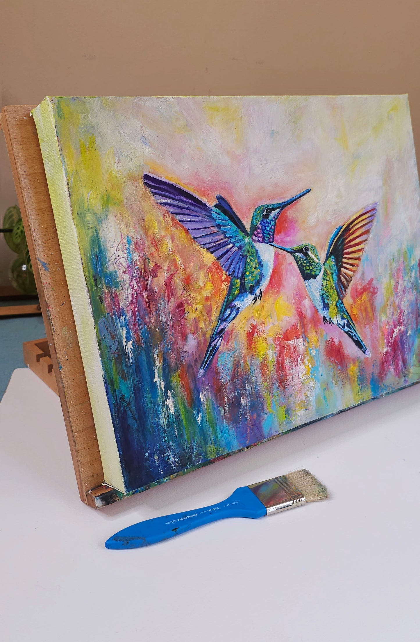 Dance of the Hummingbirds - Acrylic & Oil painting