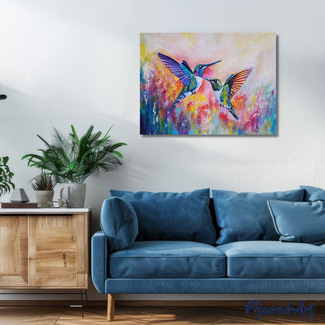 Dance of the Hummingbirds - Acrylic & Oil painting