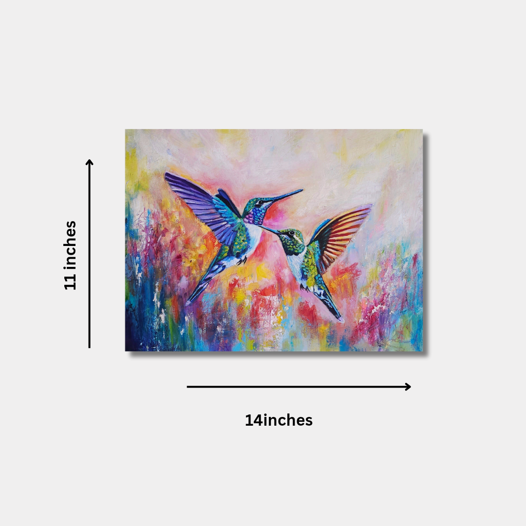 Dance of the Hummingbirds - Acrylic & Oil painting
