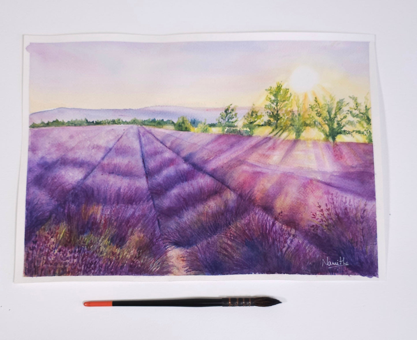 Lavender Serenity original watercolor painting
