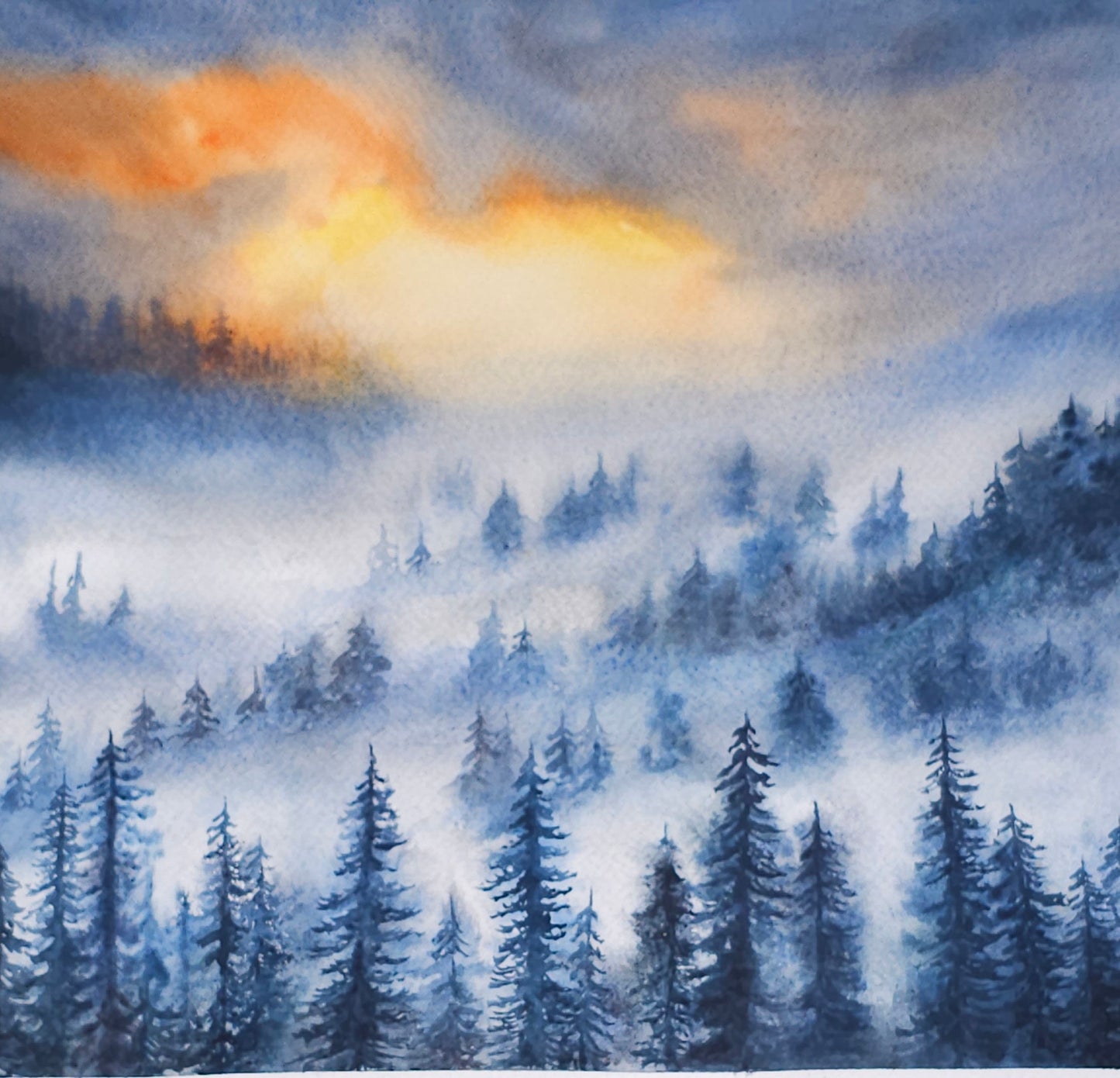 Whispering Pines - original watercolor painting