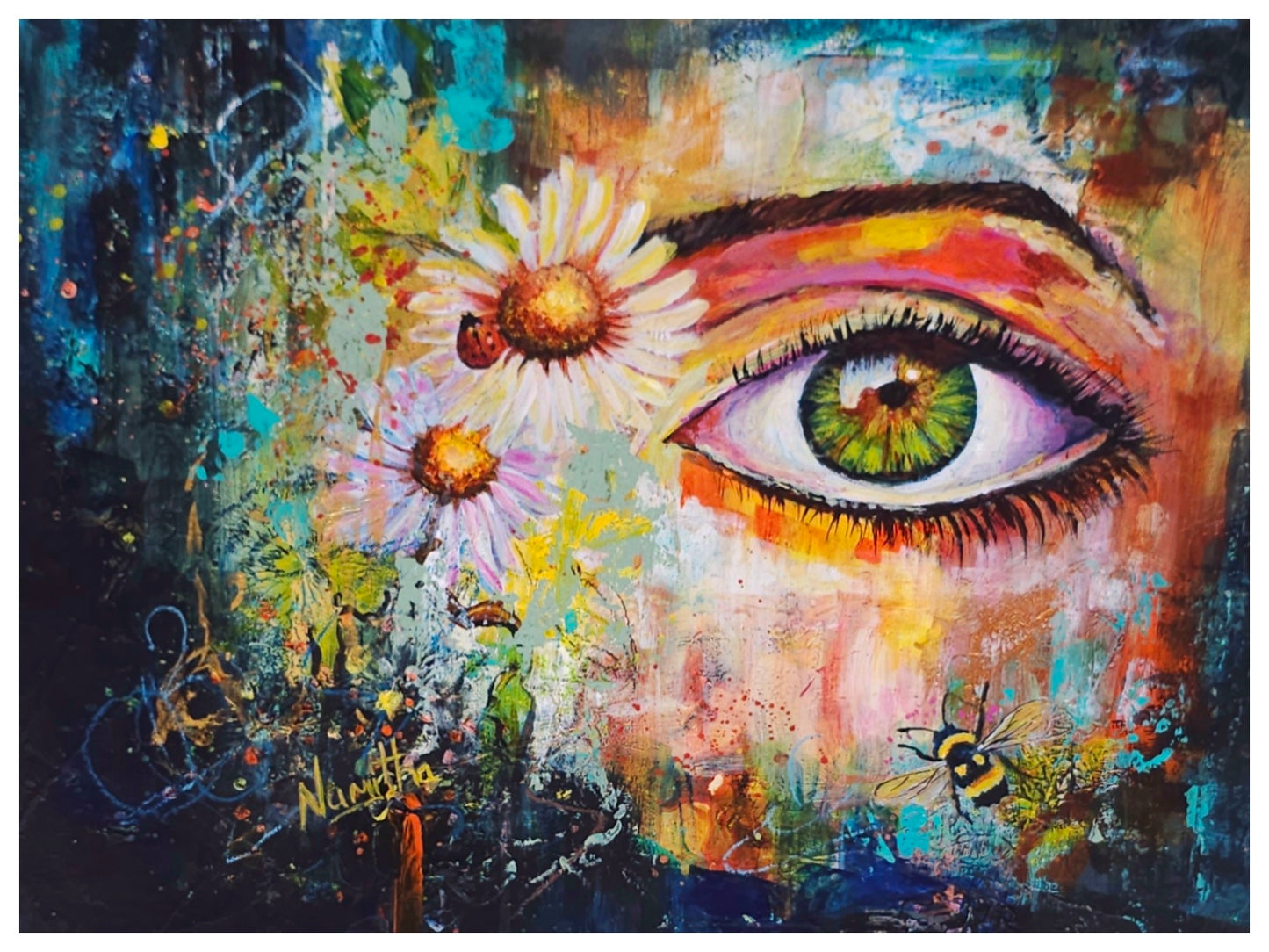 Vision of Nature handmade  mixed media painting