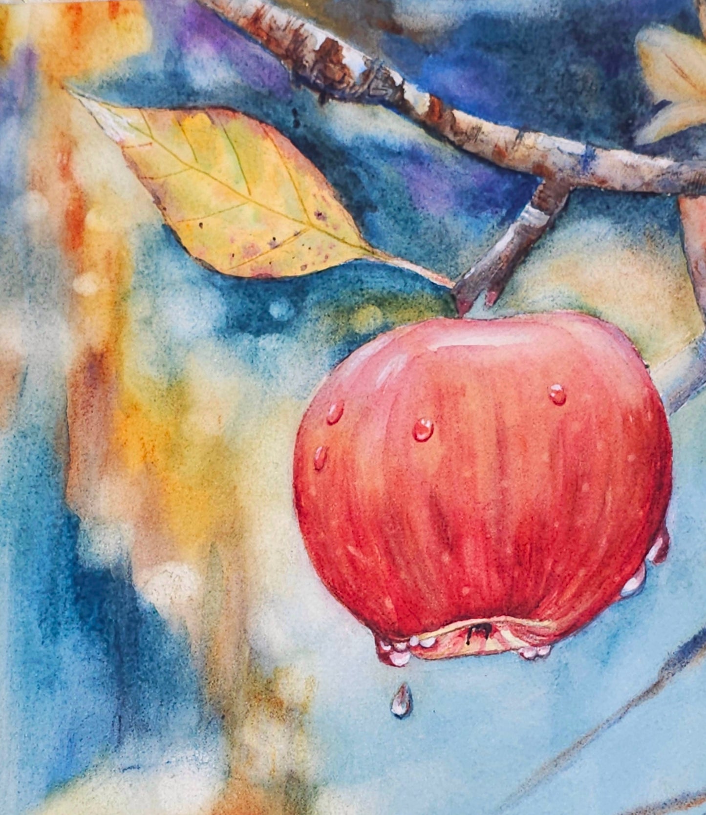 Autumn’s Jewel original watercolor painting