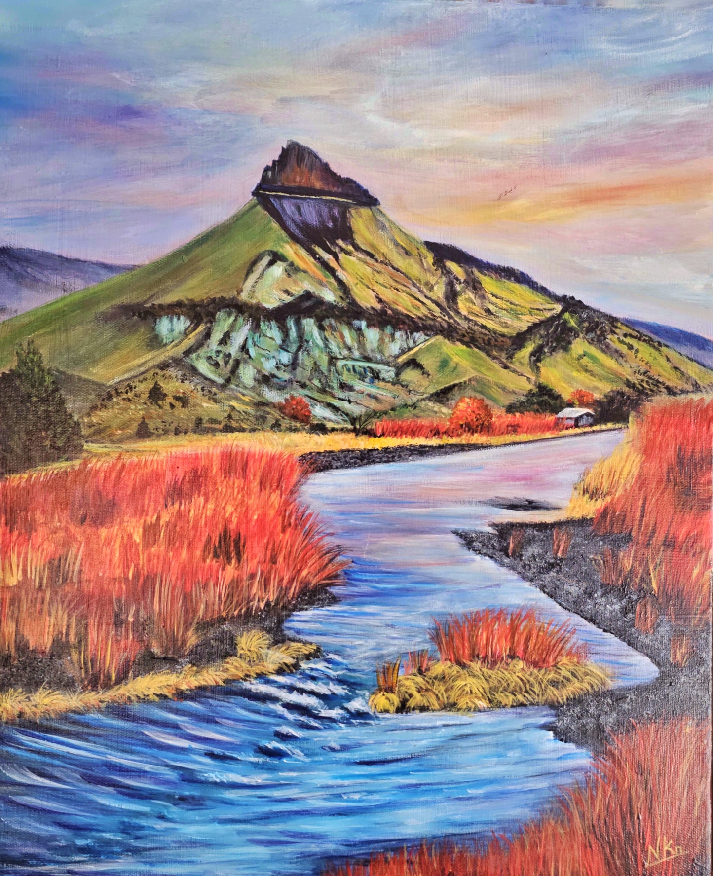 Sheep Rock Riverbend - Original Mixed Media Painting