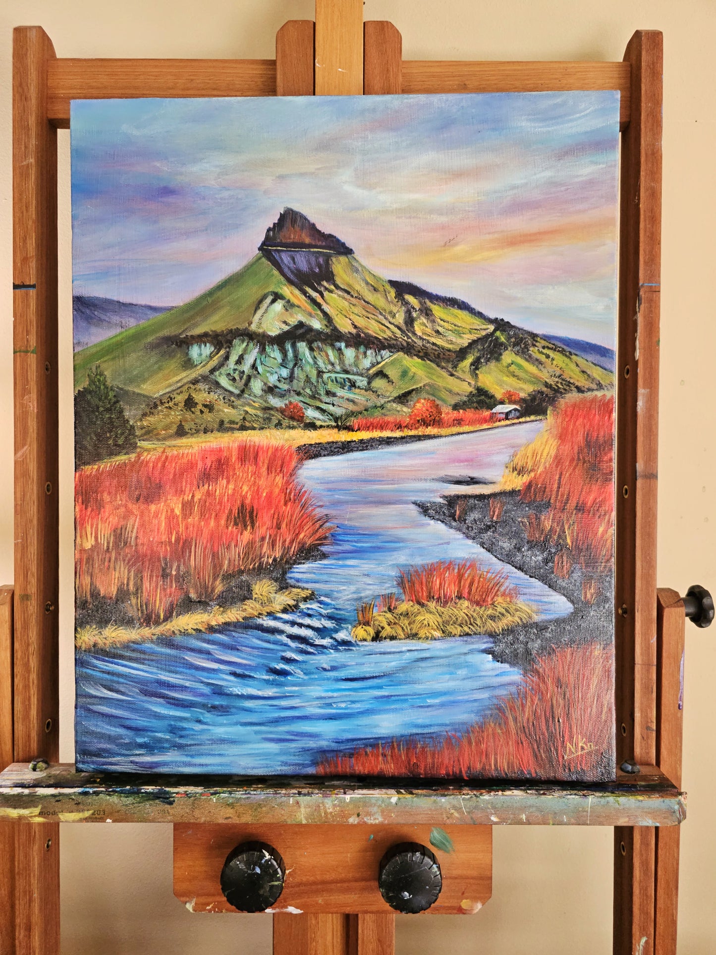 Sheep Rock Riverbend - Original Mixed Media Painting
