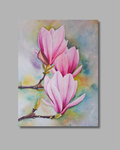Magnolia in Bloom – Original Watercolor Painting