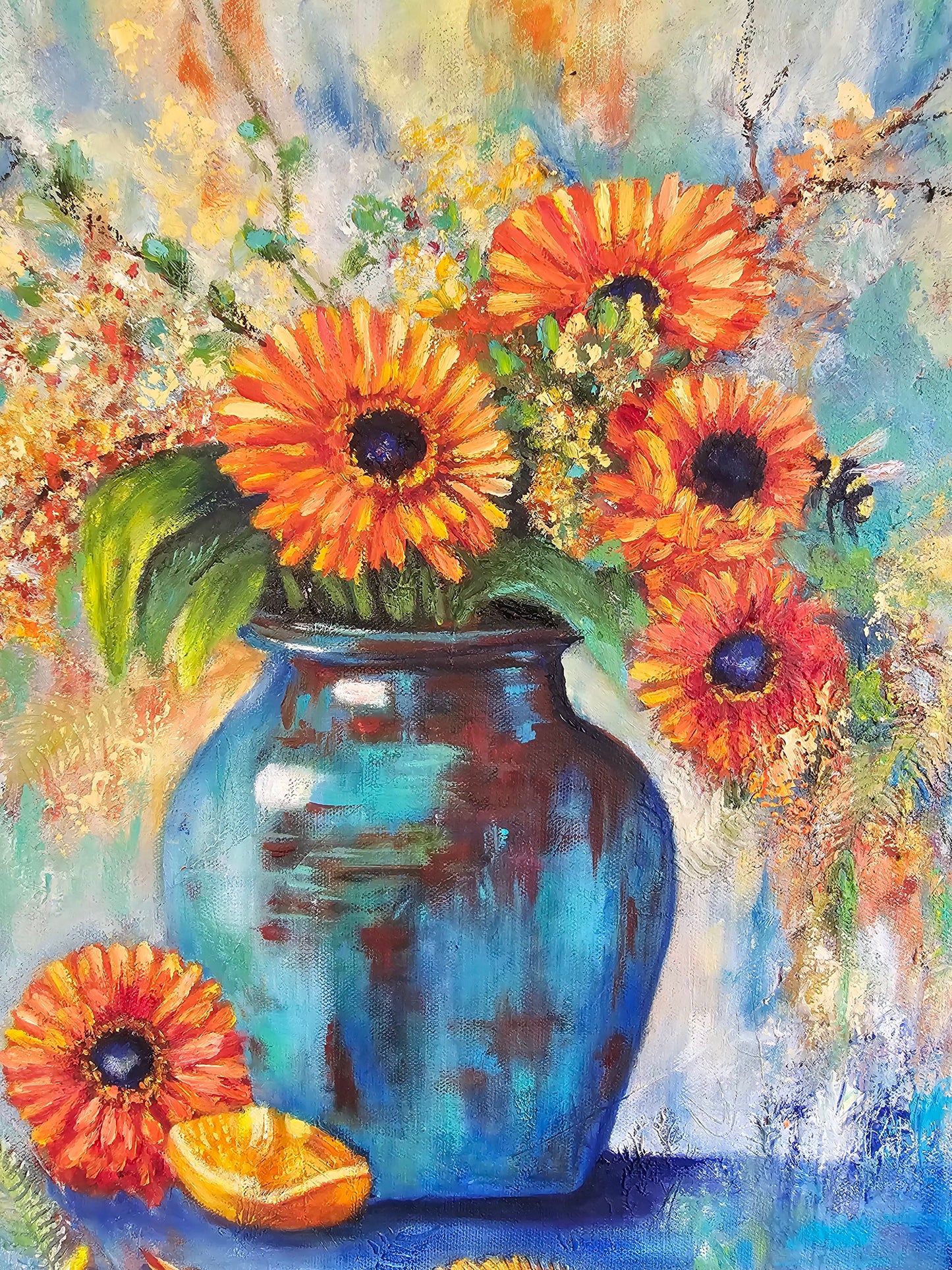 Where the Bees Gather | Original Mixed Media Painting on Canvas