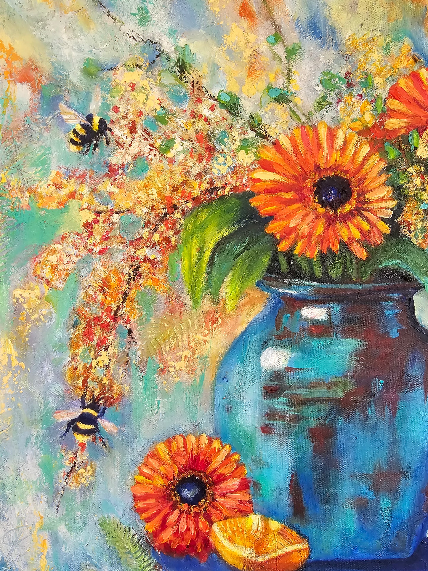 Where the Bees Gather | Original Mixed Media Painting on Canvas