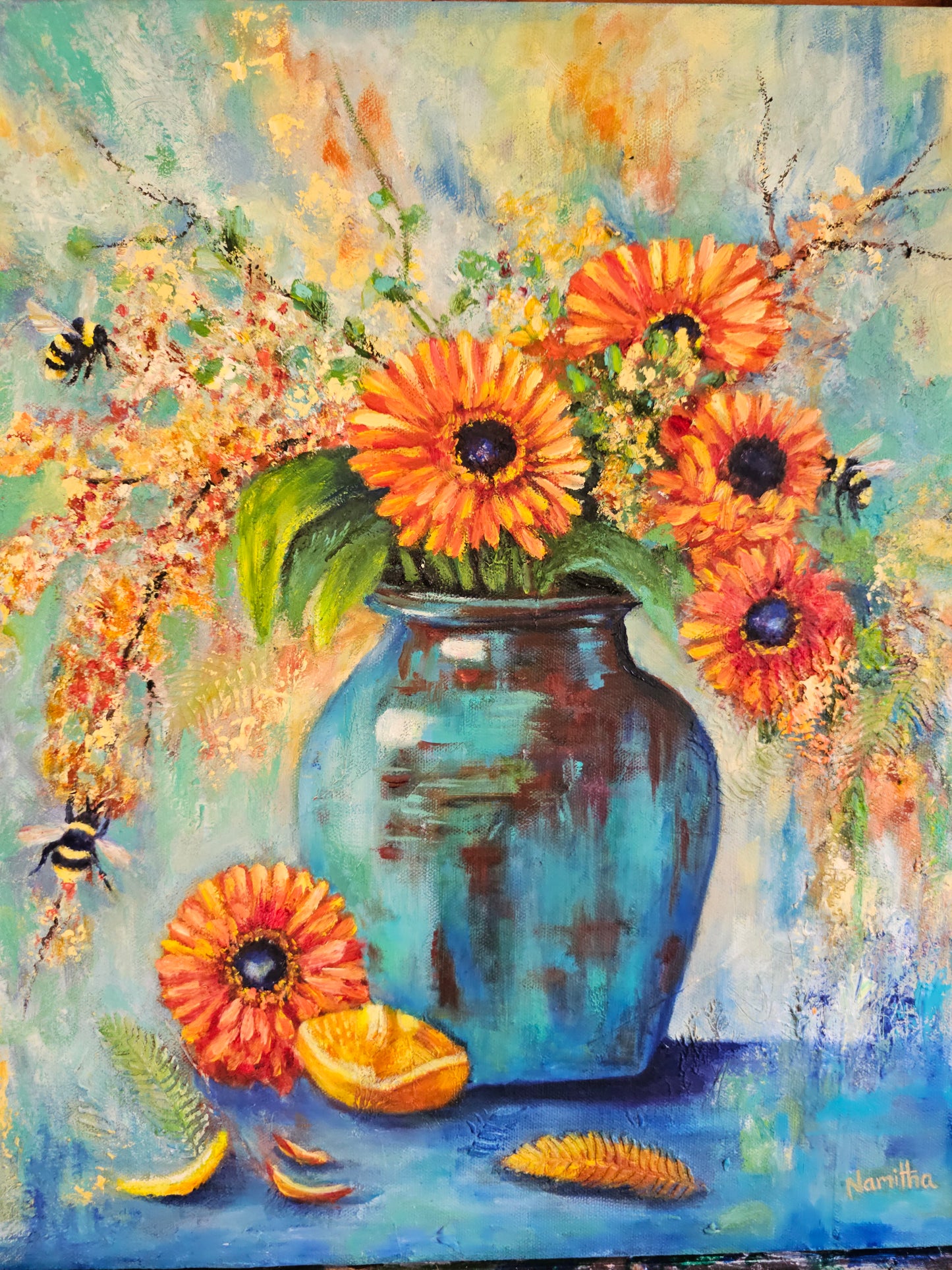 Where the Bees Gather | Original Mixed Media Painting on Canvas