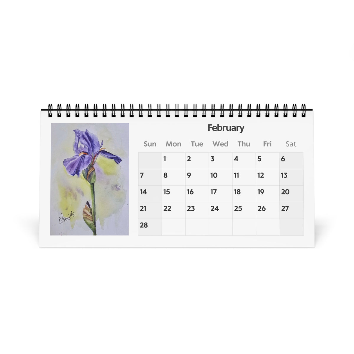 Golden Aurora 2027 Desk Calender - A year in Bloom | Original Watercolor Art