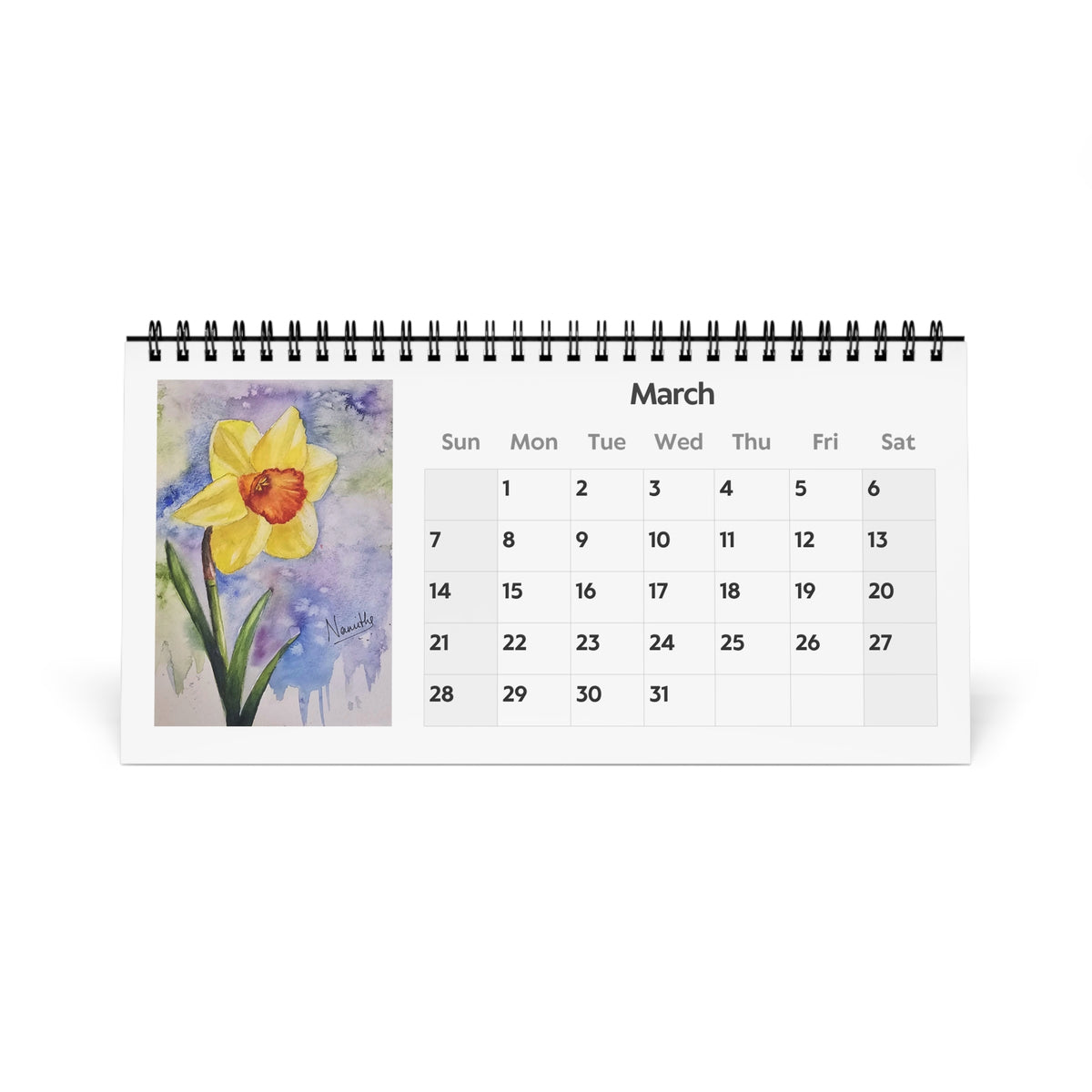 Golden Aurora 2027 Desk Calender - A year in Bloom | Original Watercolor Art