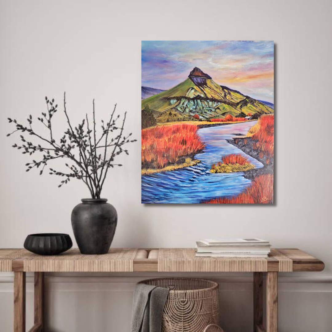 Sheep Rock Riverbend - Original Mixed Media Painting